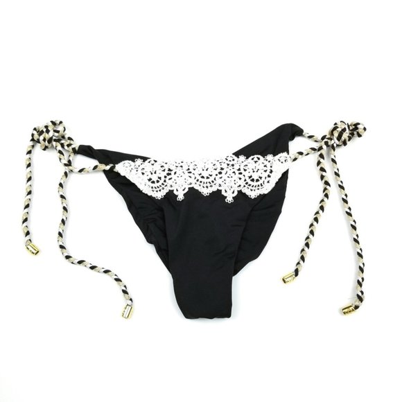 BEACH BUNNY | Black Lace Scrunch Butt Bikini Small - Picture 3 of 13